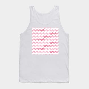 Watercolor Pink Chevron Stripes Tank Top